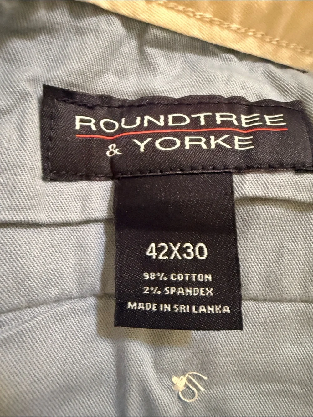 Roundtree & Yorke Perfect Chino Andrew Pants Flat Front 42x30 New